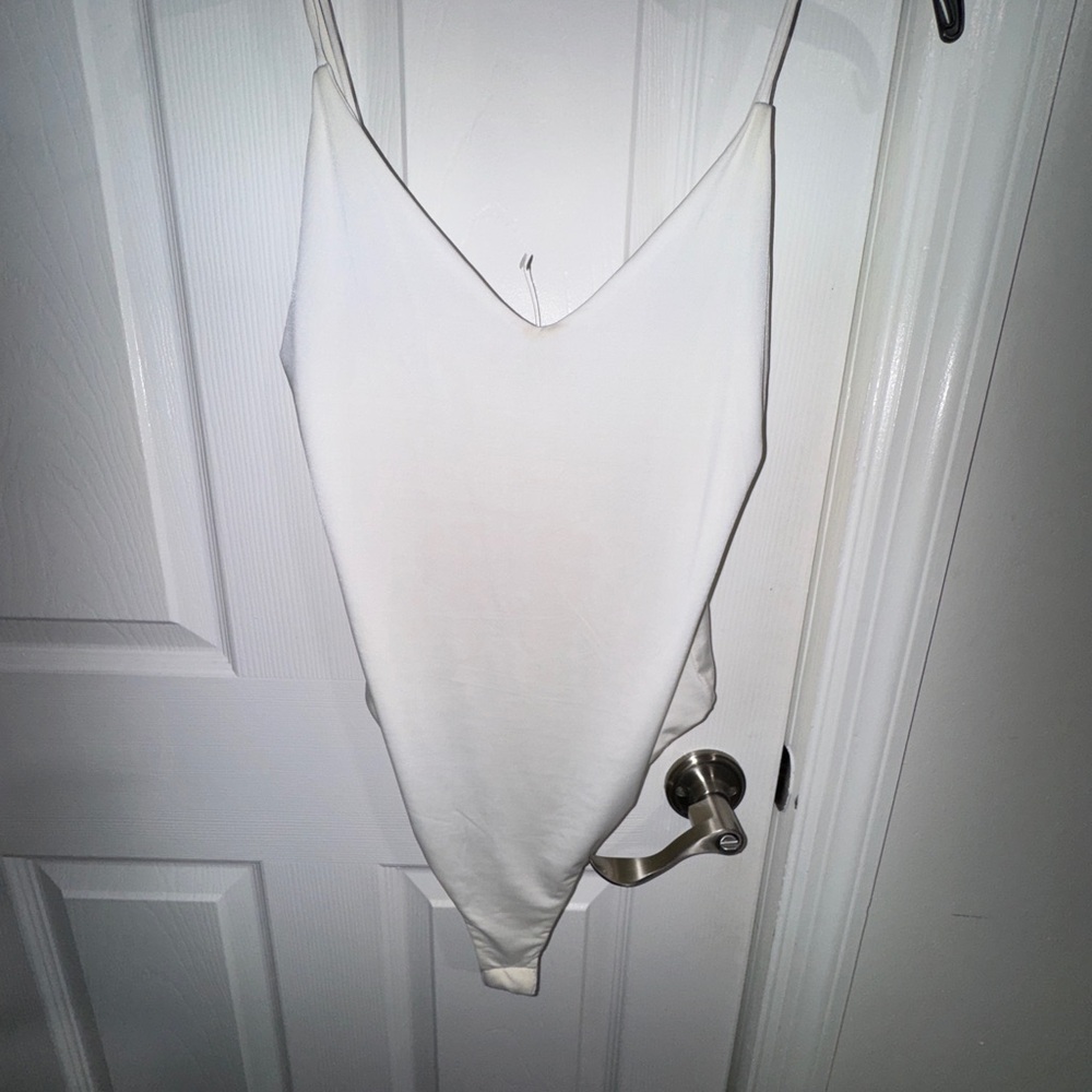 White Spaghetti Strap Bodysuit